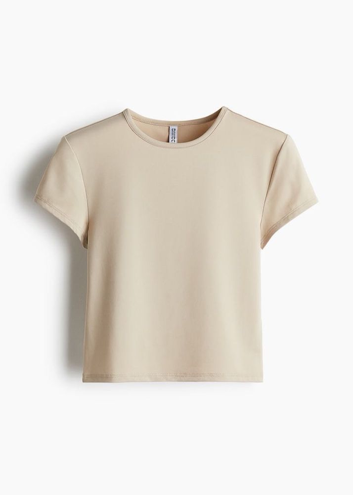 Beige Fitted H&amp;M T-Shirt