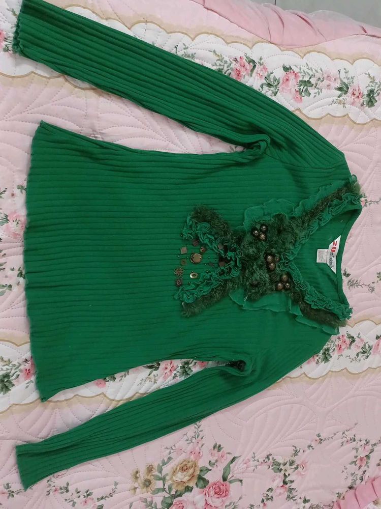 Green Embellished Top