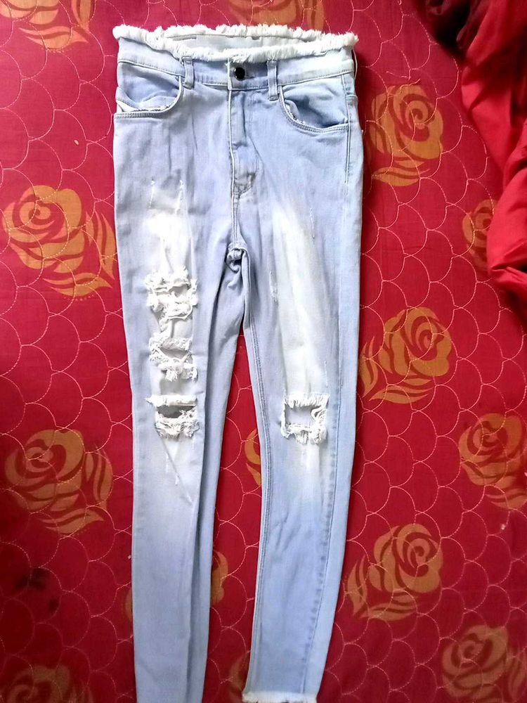 Distressed Light Wash Jeans
