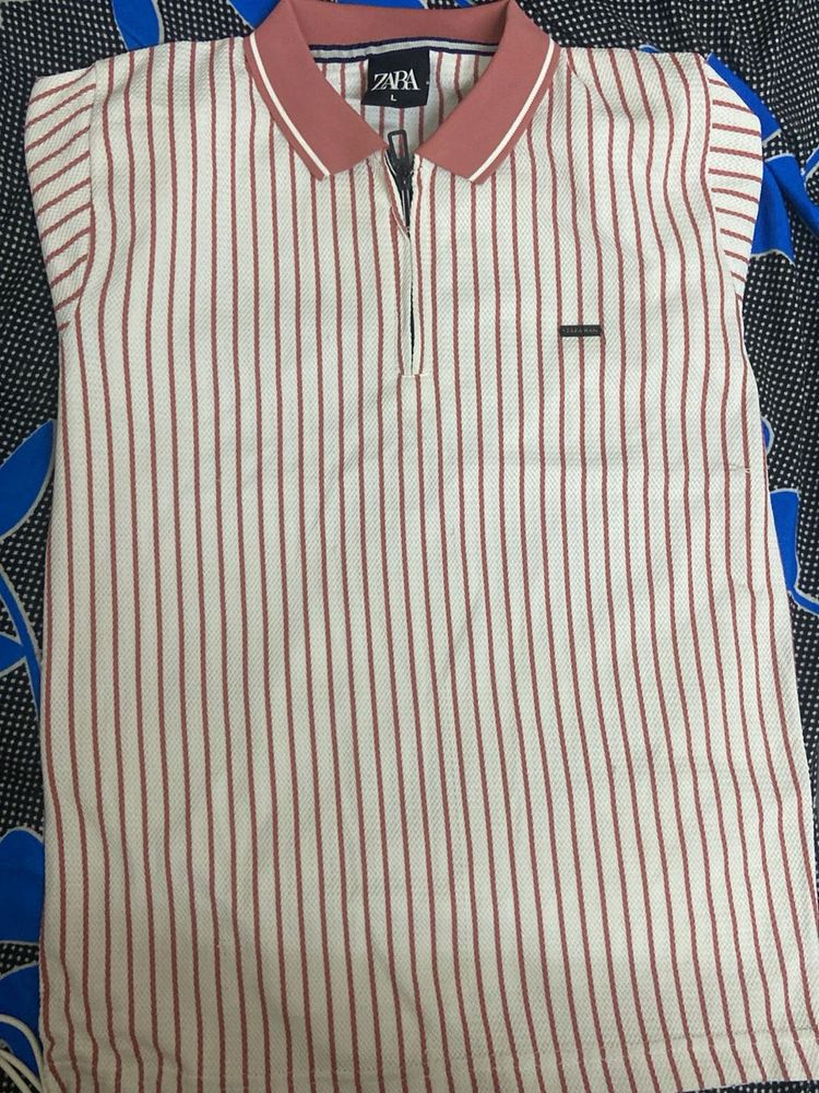 Striped Women Zara Pink Shirt