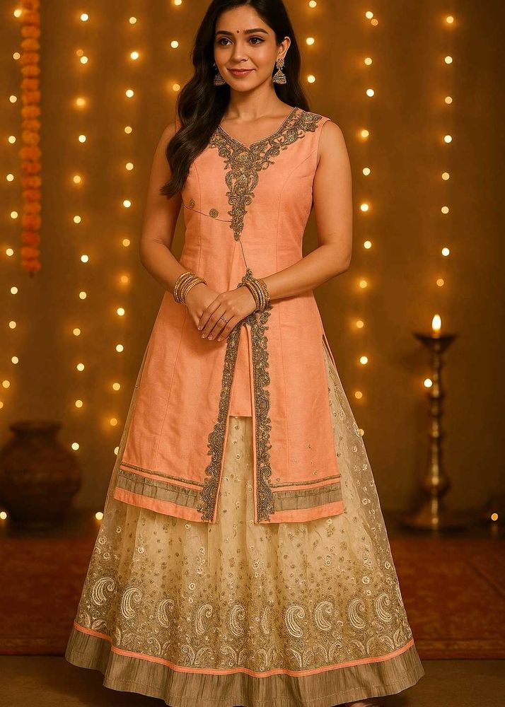 Stunning 2-in-1 Lehenga with Churidaar Suit Set