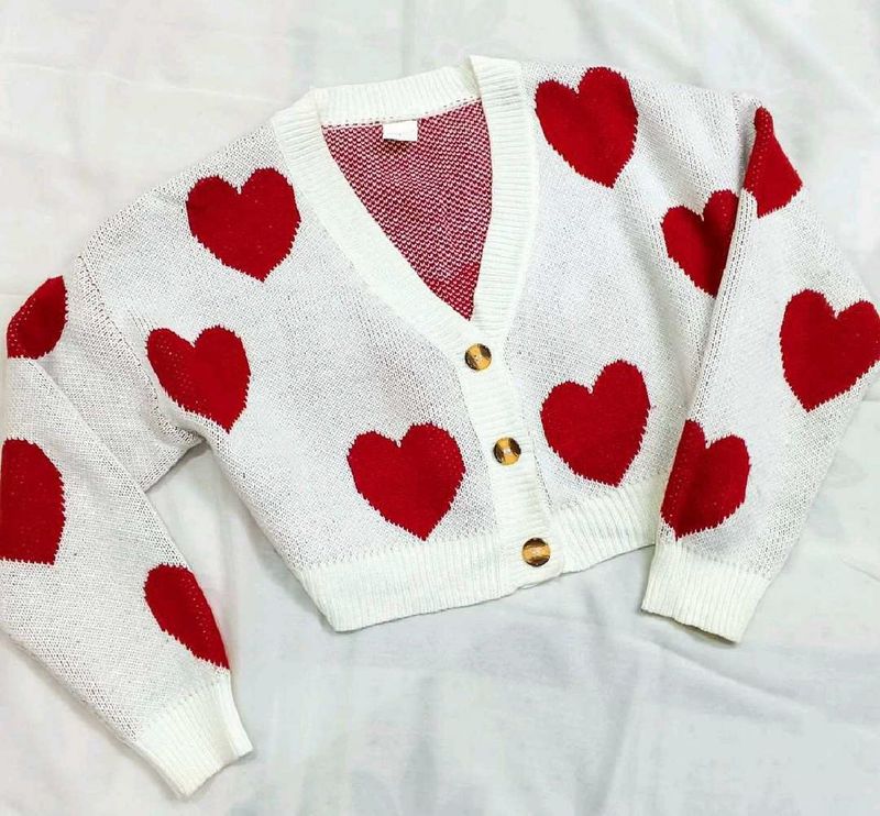 SALE ⁉️URBANIC HEART PRINT PINTERESTY CARDIGAN🌷🎀