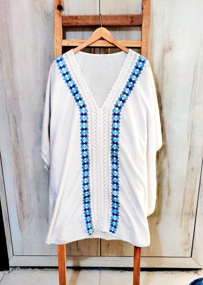 Embroidered Kaftan Top Size-48+