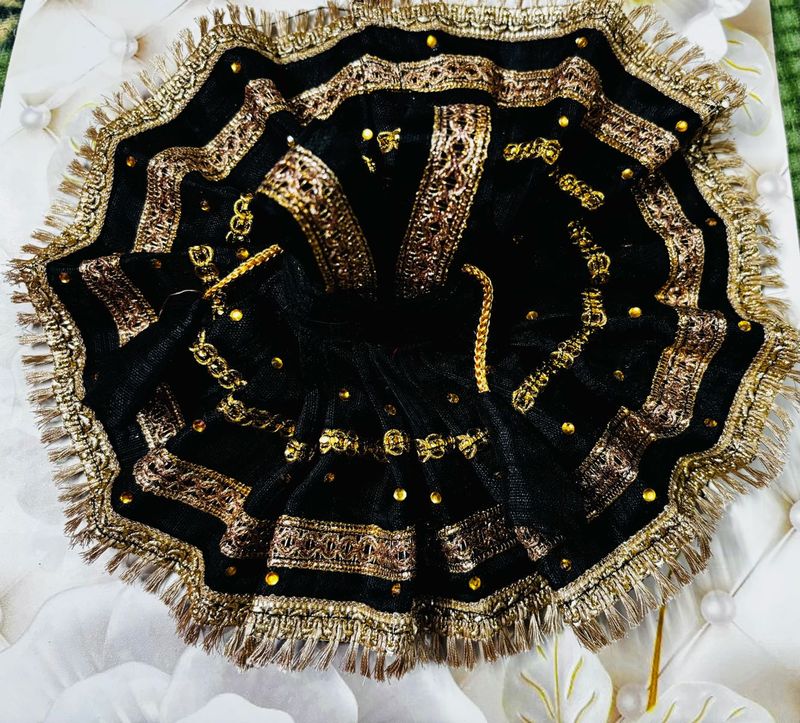 Krishna Dress fabric chandri cotton colour black