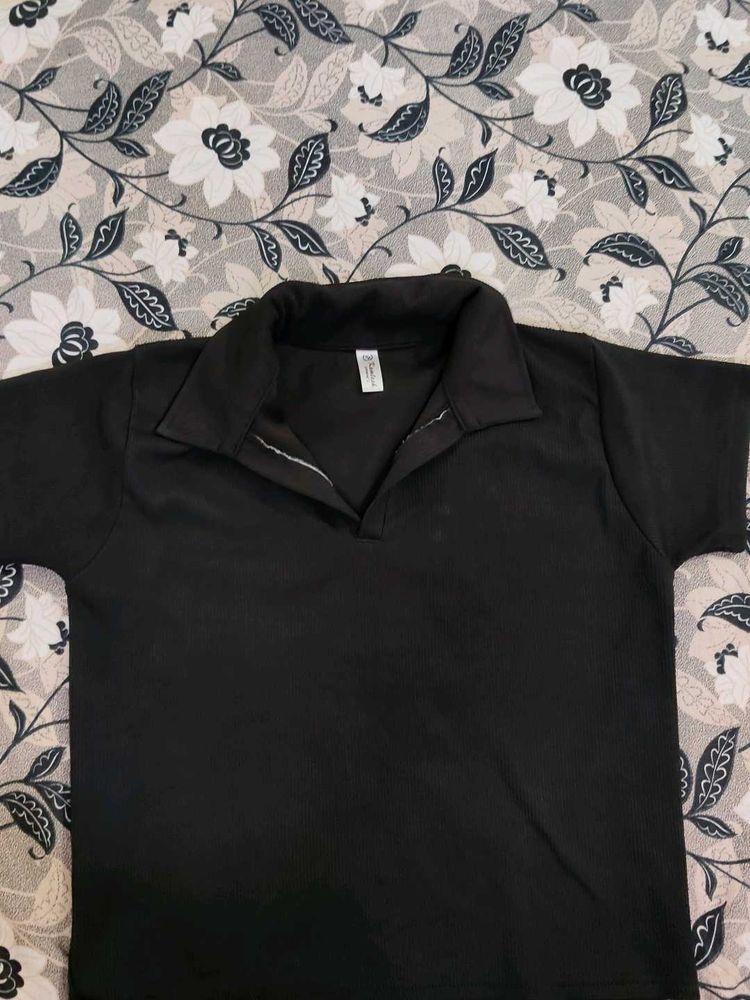 Black Short Sleeve Polo Shirt