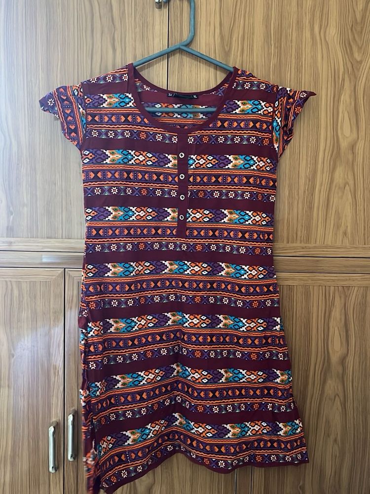 Patterned Mini Dress