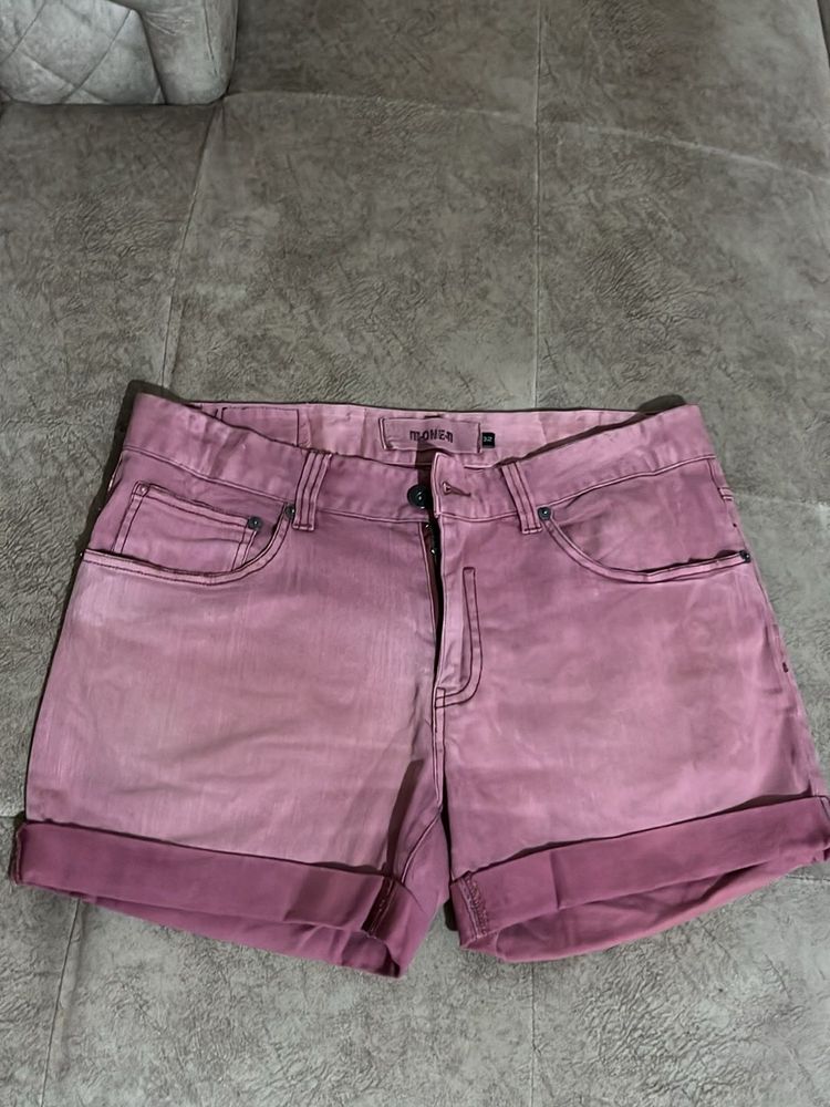 Pink Denim Shorts