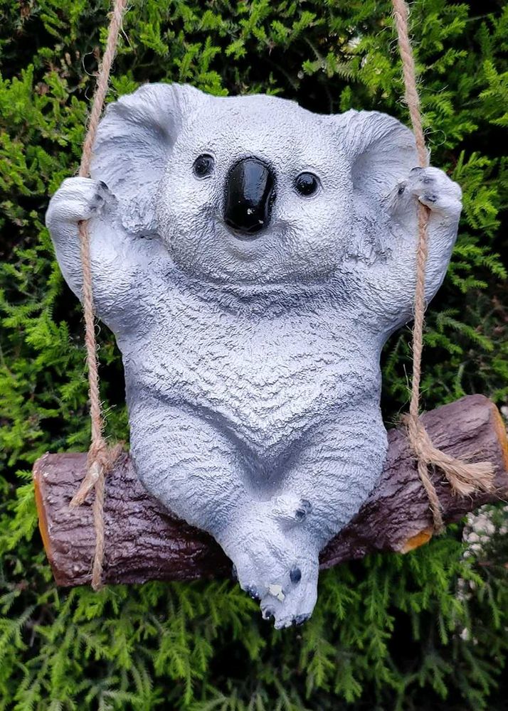 Polyresin Koala on Swing for Garden Decor