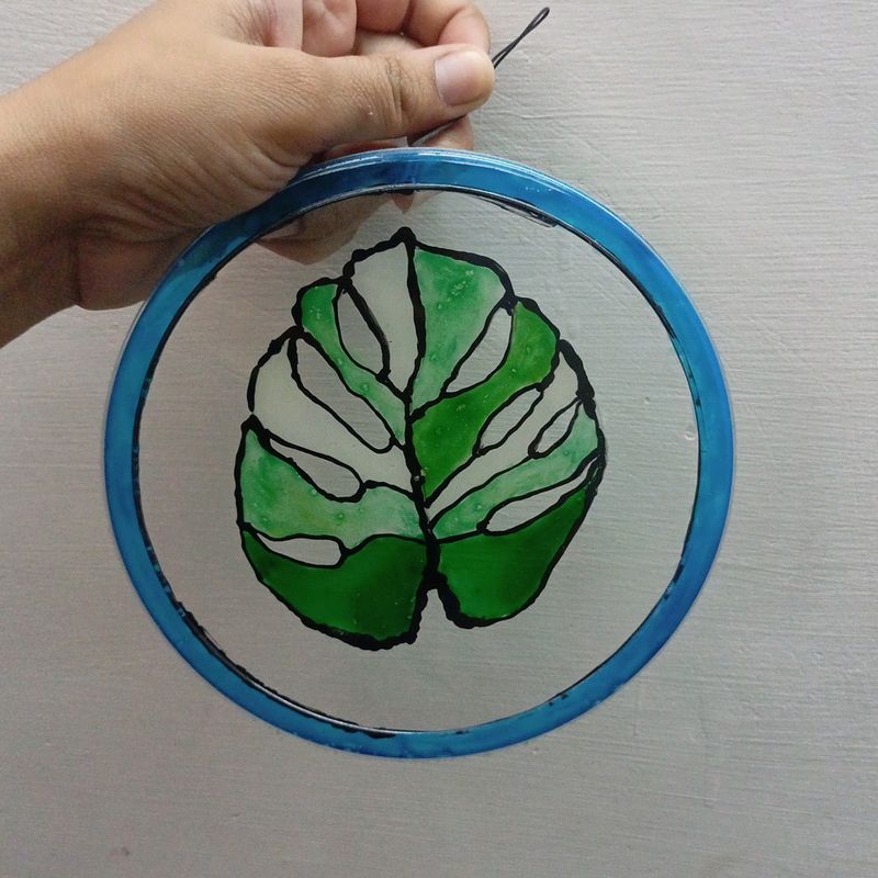Handmade Glass Paint art - Upcycled Item