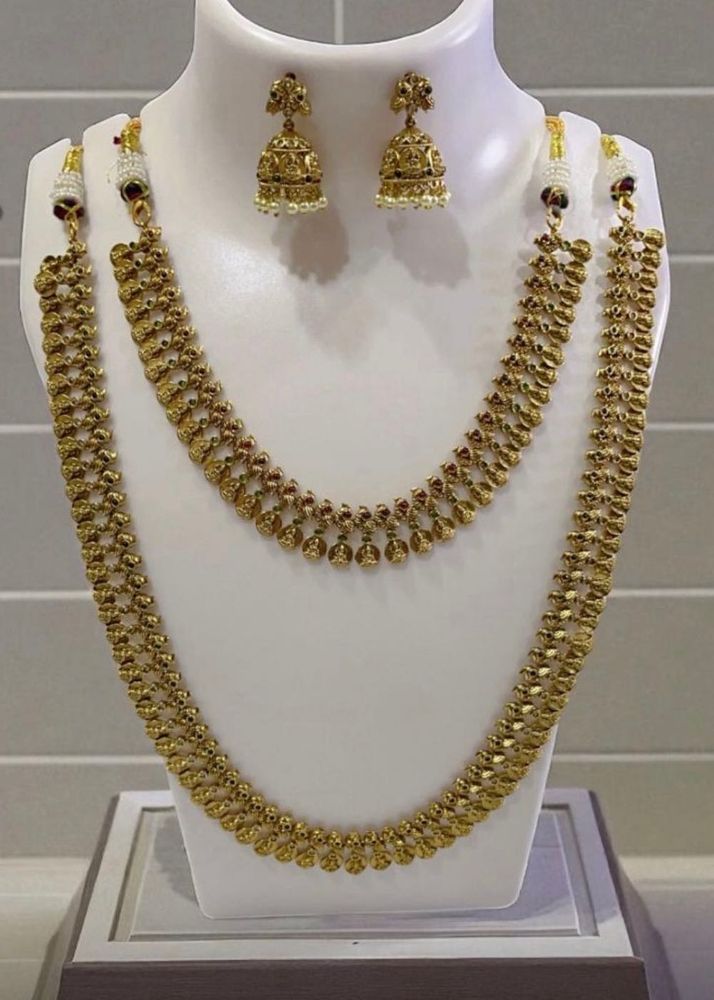 Antique Gold Necklace &amp; Earring Set