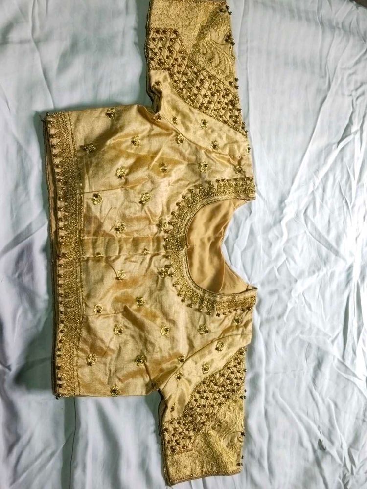 Elegant Gold Embroidered Blouse