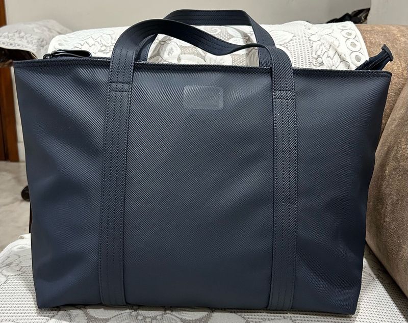 Navy Blue Textured Tote Bag