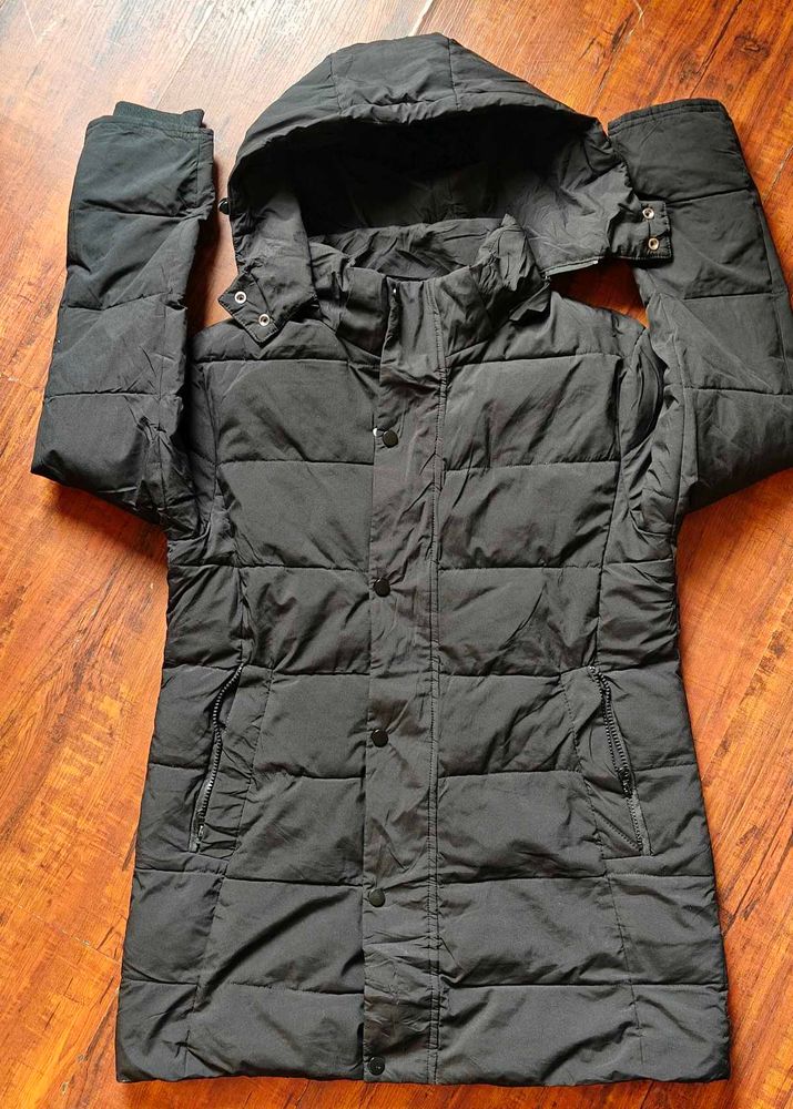 Black Puffer Jacket with Hood