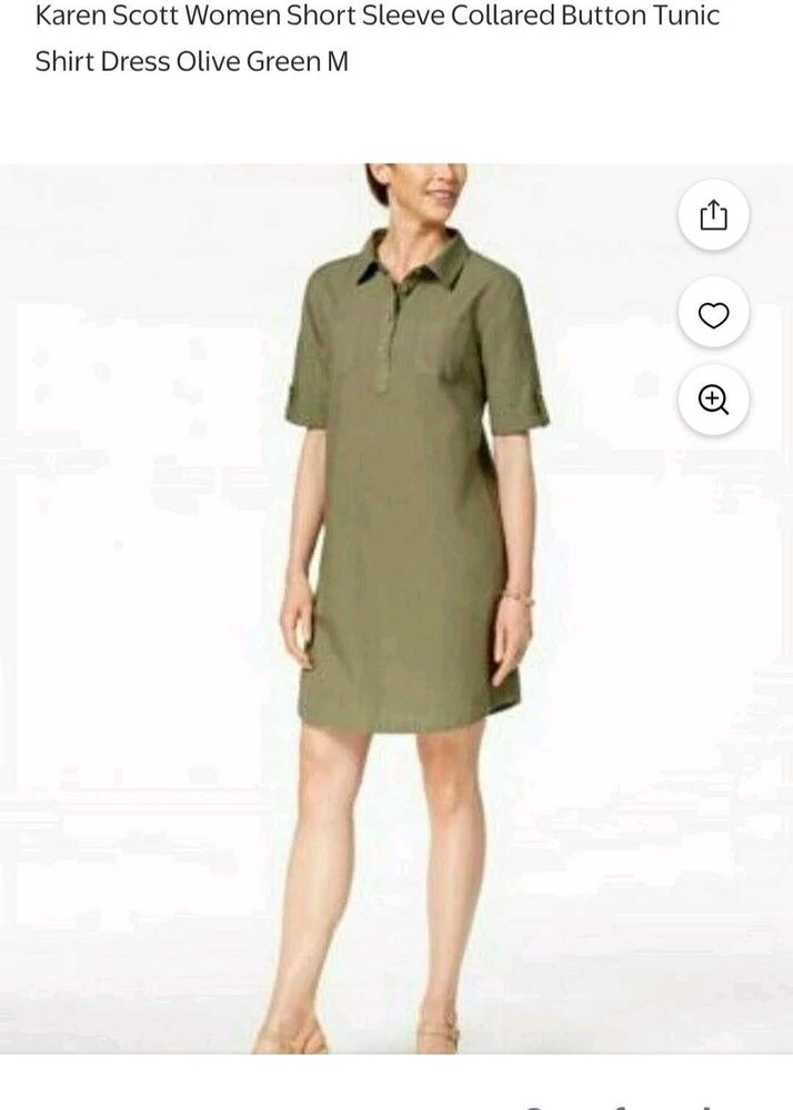 Olive Green Shirt Top, Karen Scott, unused