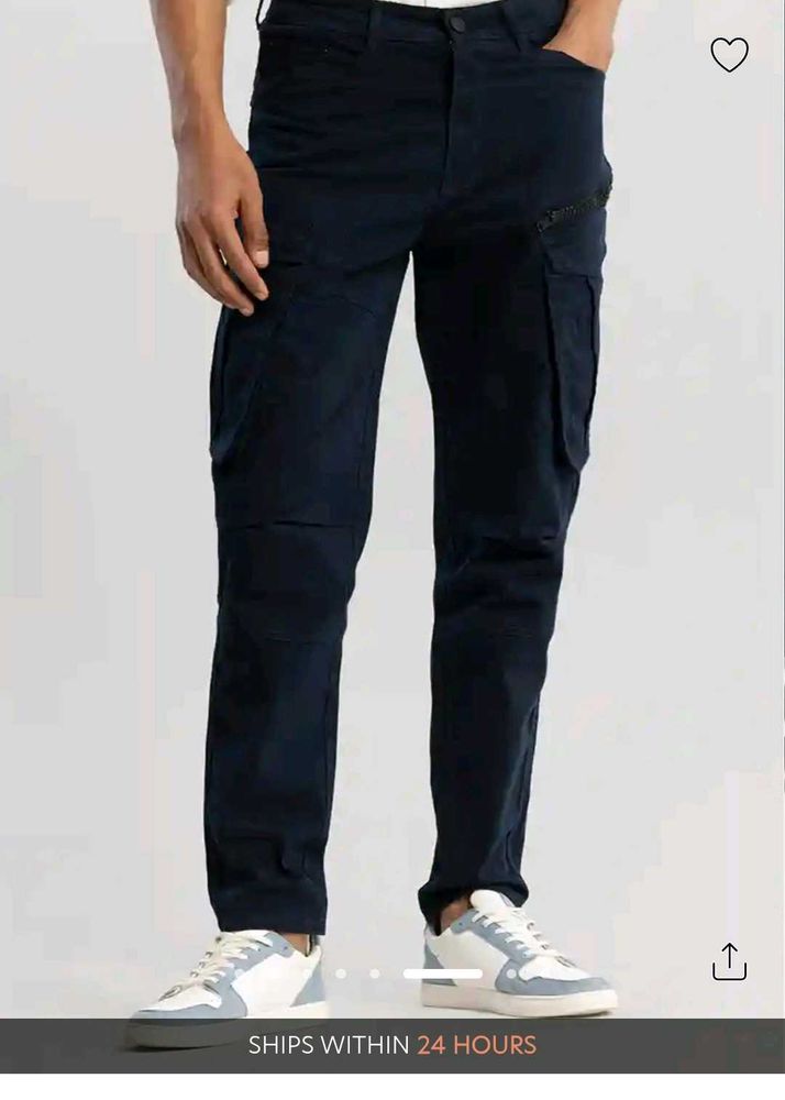 Snitch Navy Blue Cargo Trouser New W32