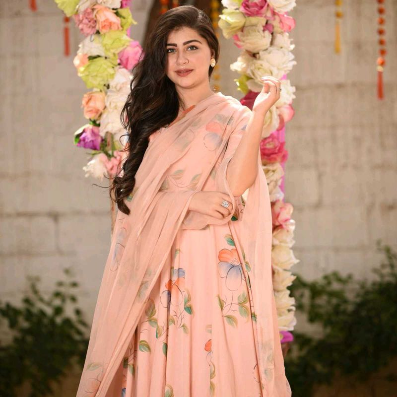 Soft Silk Gown With Dupatta