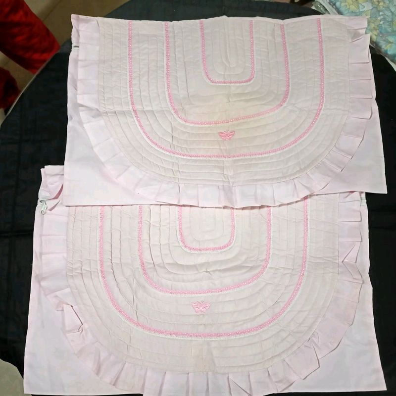 2 Pink Pillow Cover Set
