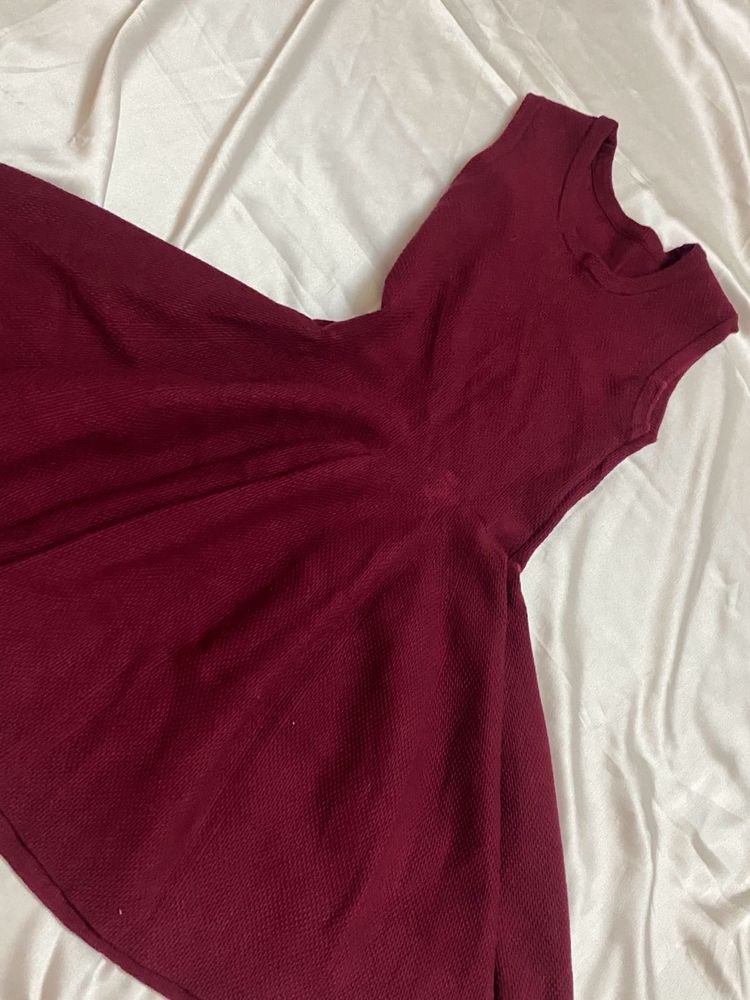 Maroon Flared Dress