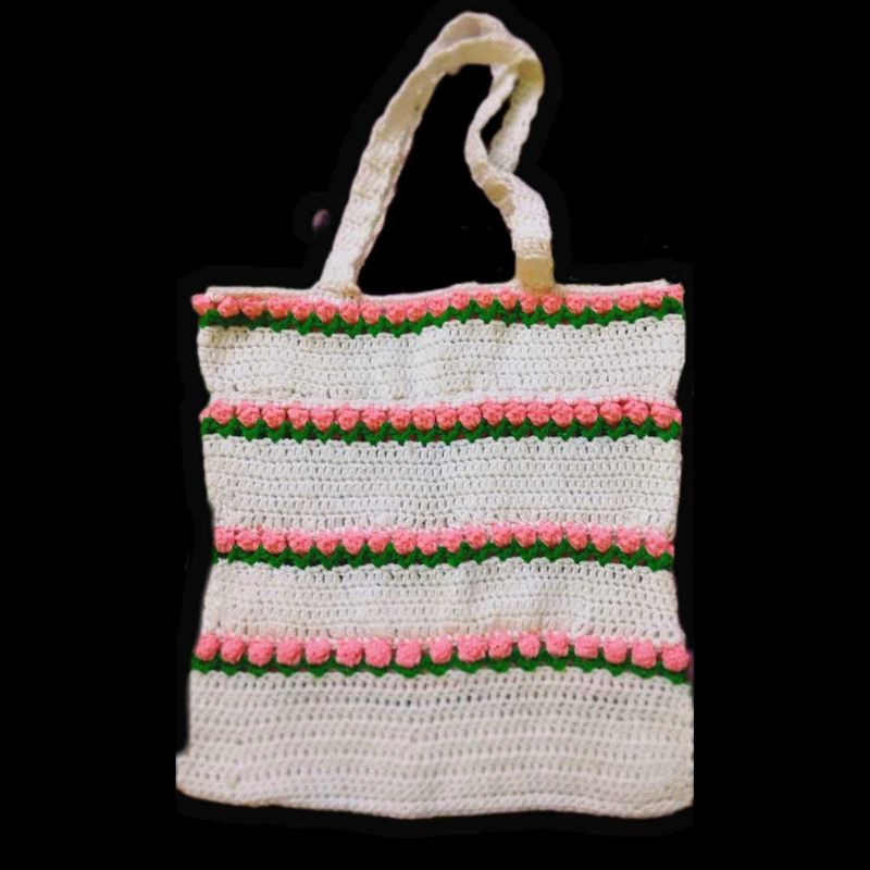 🌷 Tulip Crochet Tote Bag