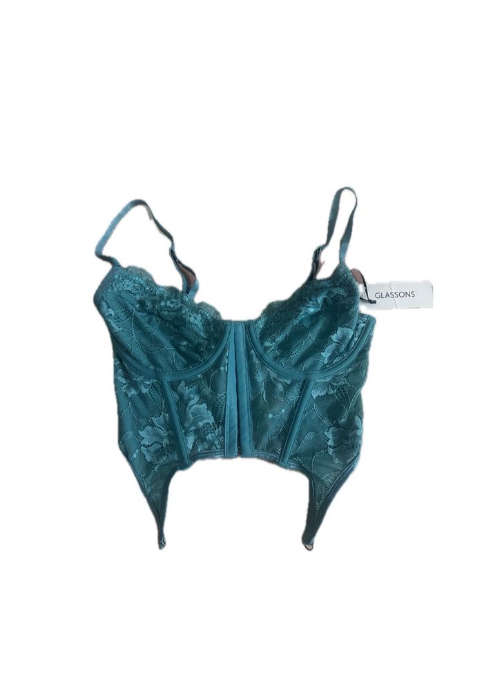 sea green bustier corset top