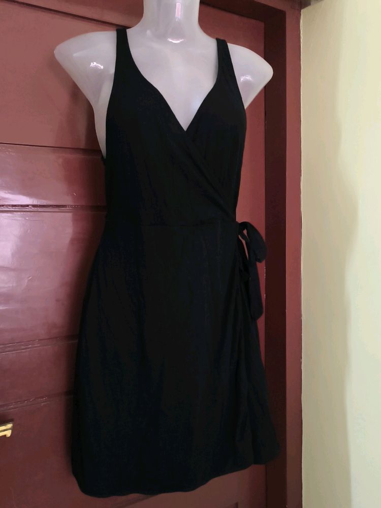 H&amp;M Modal-blend Black wrap dress