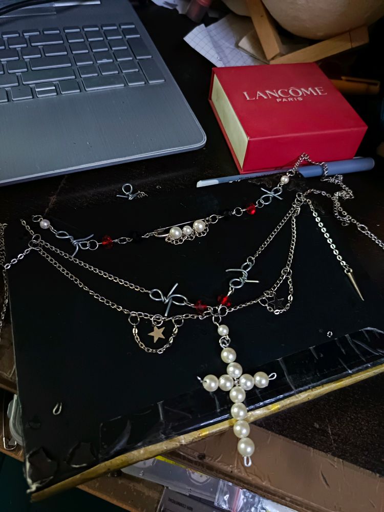 2 Stackable. Grunge Necklace