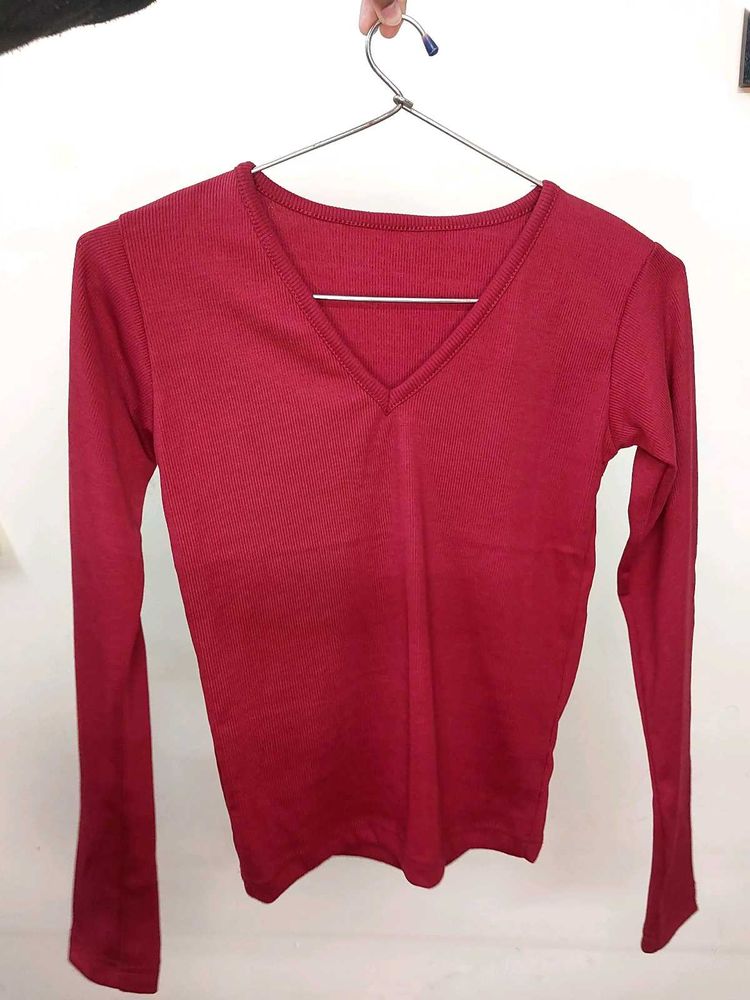 Maroon Long Sleeve Top