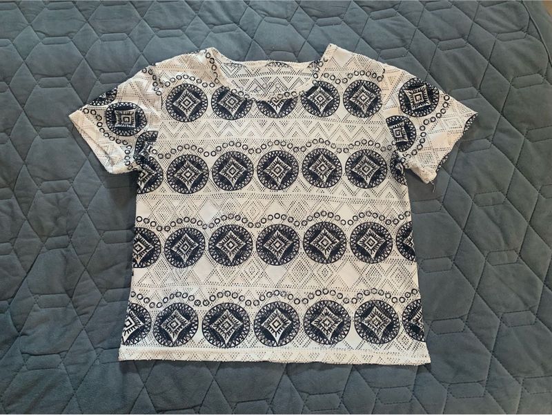 Patterned White Top