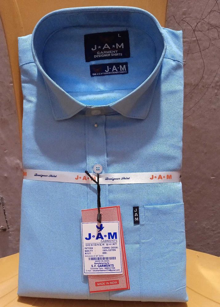 J&amp;A-M Designer Blue Shirt