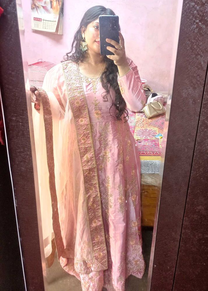 Pink Embroidered Anarkali Dress