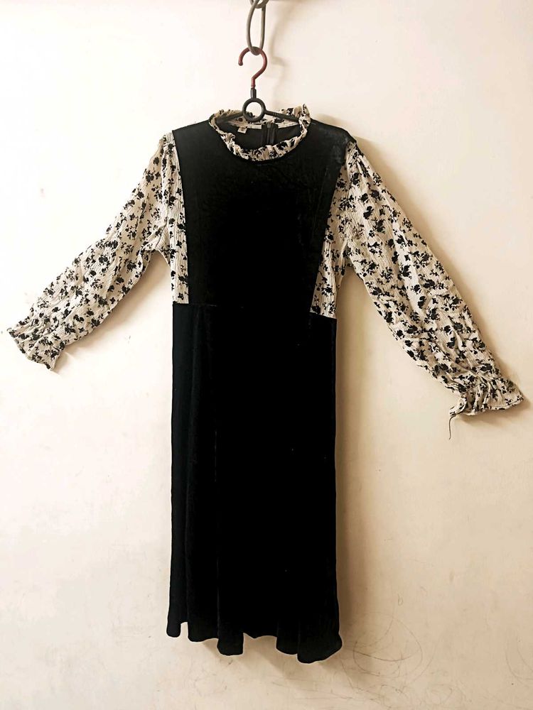 Elegant Black Floral Dress