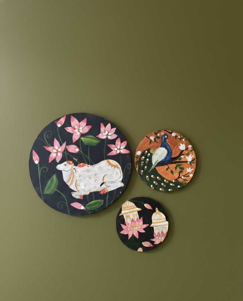 Hand-painted 3 Wall Art Discs