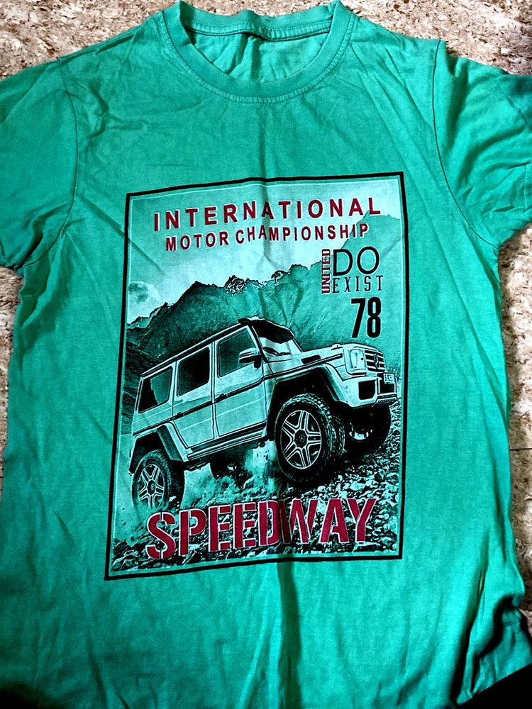 Green Speedway Graphic Tee