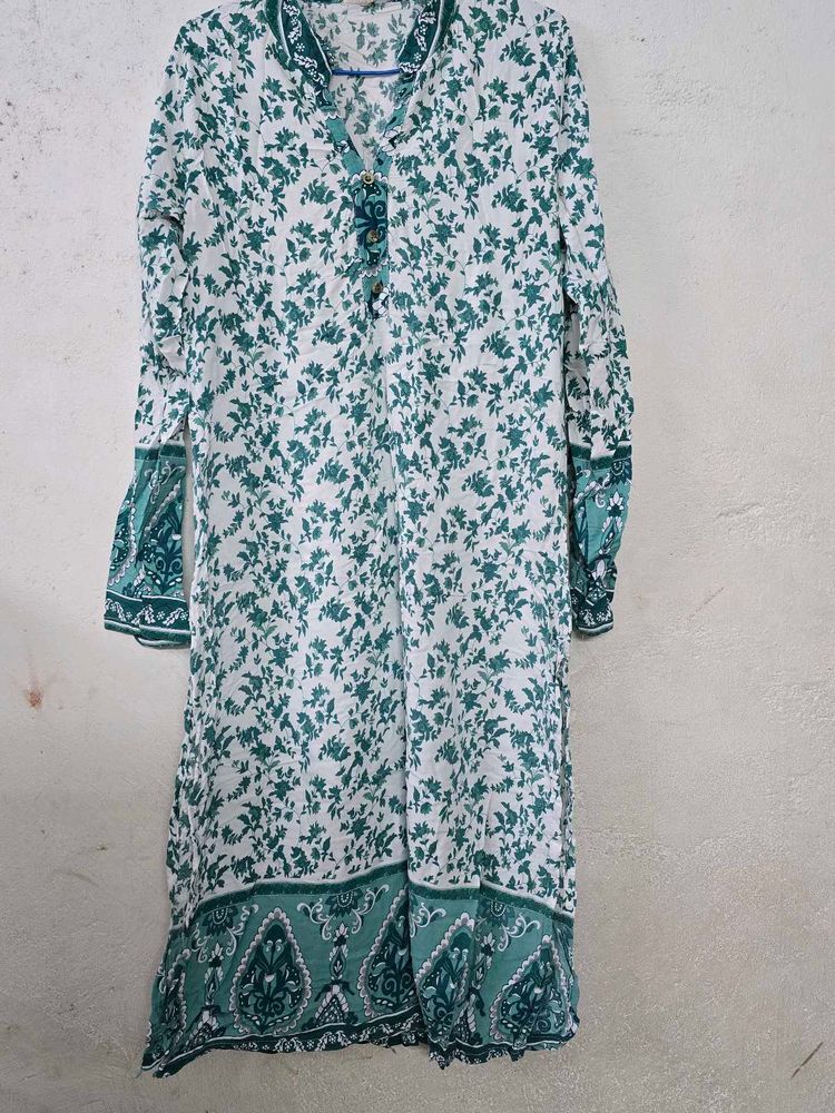 Floral Print Long Sleeve kurti