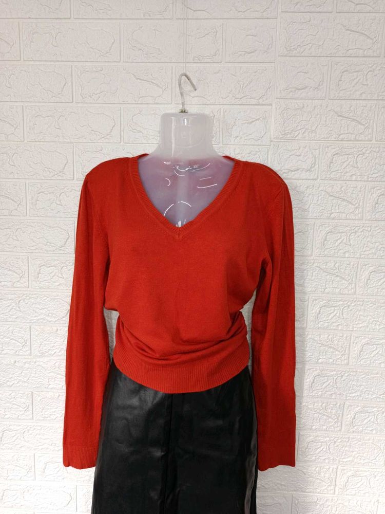 Zara coral knit sweater