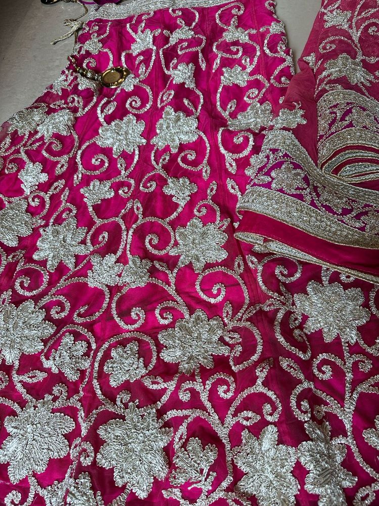 Pink Embroidered Lehenga Choli