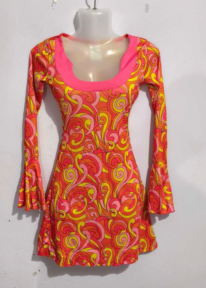 Funky Swirl Print Dress
