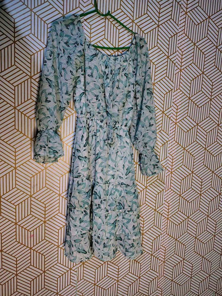 Floral Print Tiered Mini Dress