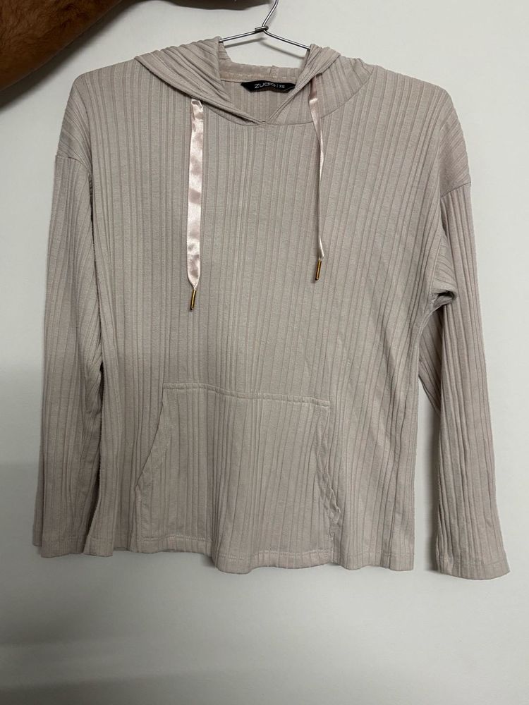 Zudio Ribbed Knit Hoodie