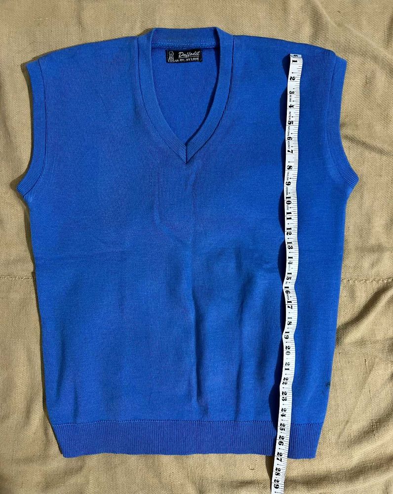 Blue Half Sleeve Sweater