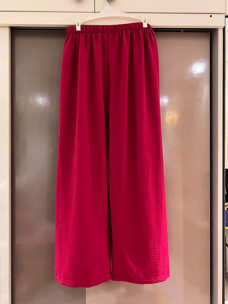Hot Pink Wide Leg Trousers
