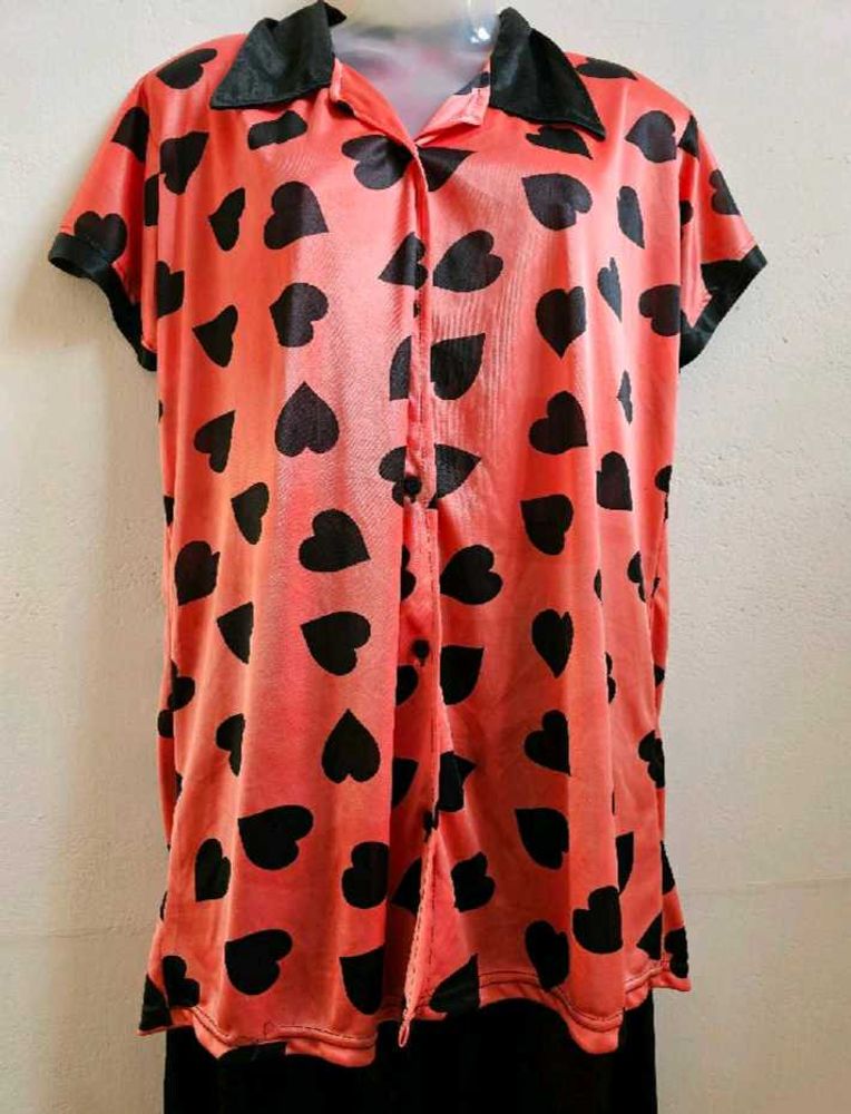 Heart Print Sleep Shirt