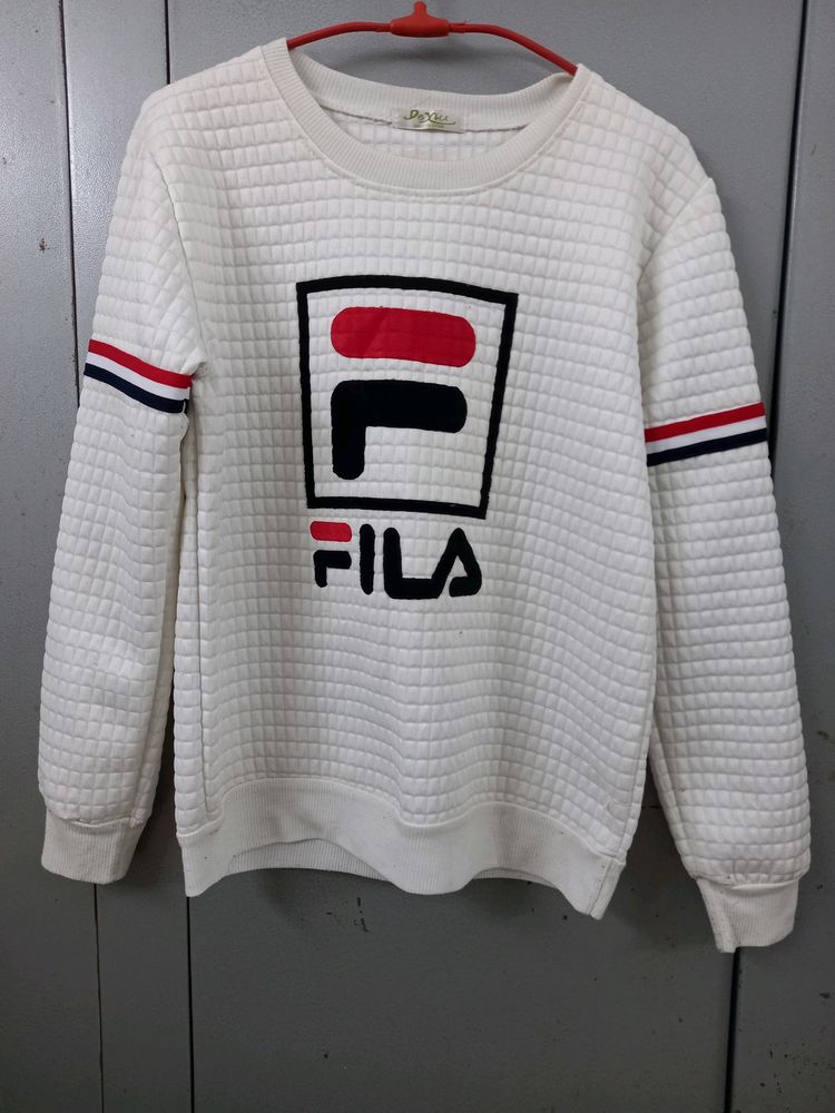 Full Sleeves Unisex White T-shirt