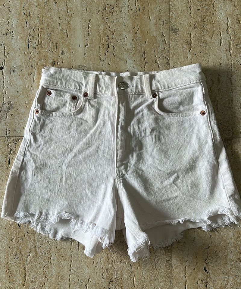 Denim White Shorts