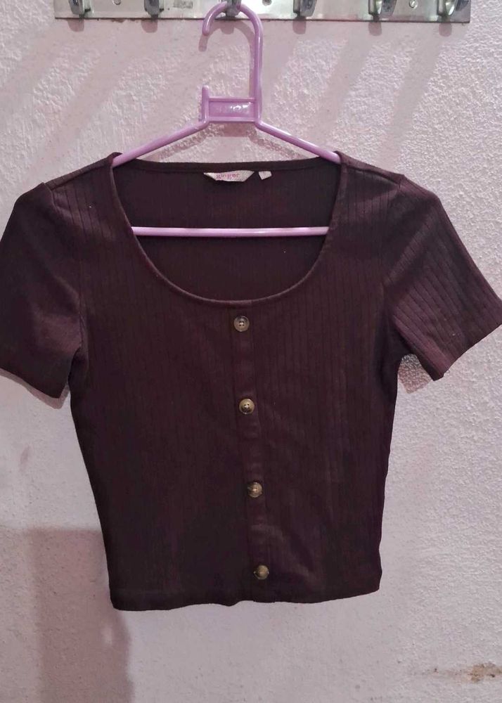 Ginger Purple Button-Up Top