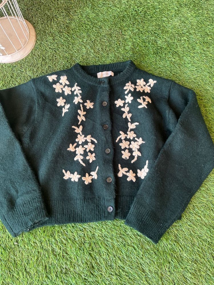 Embroidered Wool Sweater