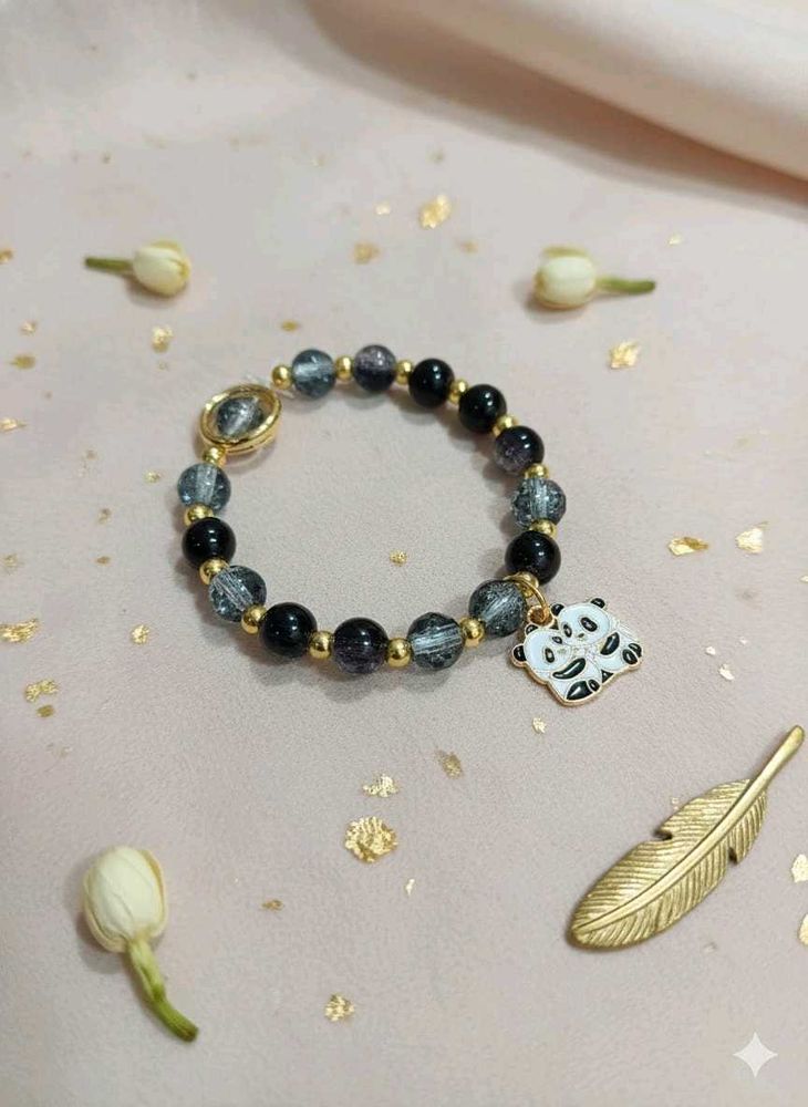 Beaded Panda Charm Bracelet For Women