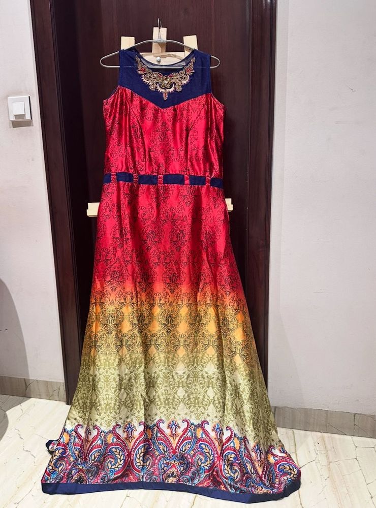 Designer Printed Ethnic Long Dress