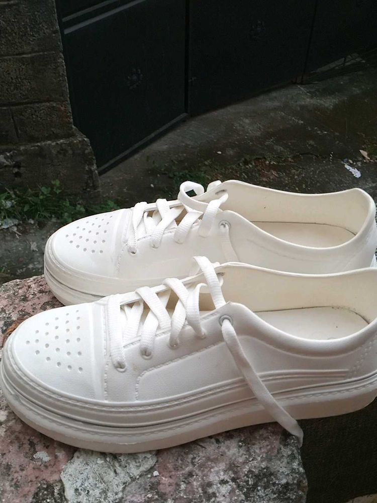 White Platform Sneakers