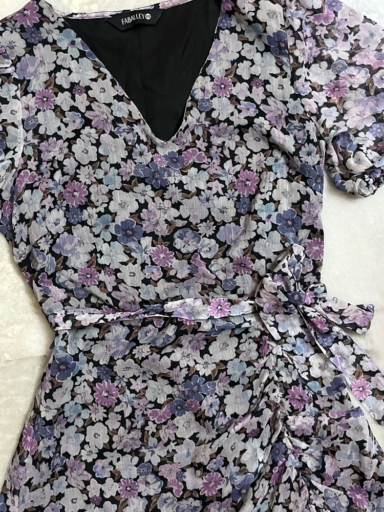 FabAlley Floral Wrap Dress